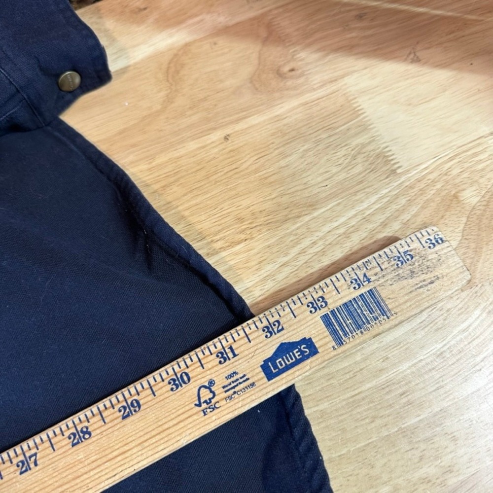 Carhartt S96 MDT Mens Midnight Blue Canvas Shirt Jacket Large Flannel Lined Snap - Picture 11 of 11